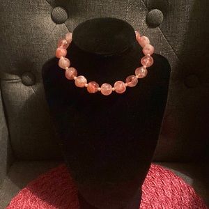 Vintage choker or kids necklace - pink lucite?
